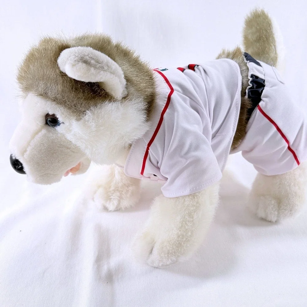 Build-A-Bear BABW Siberian Husky Plush Boston Red Sox Baseball Uniform 17